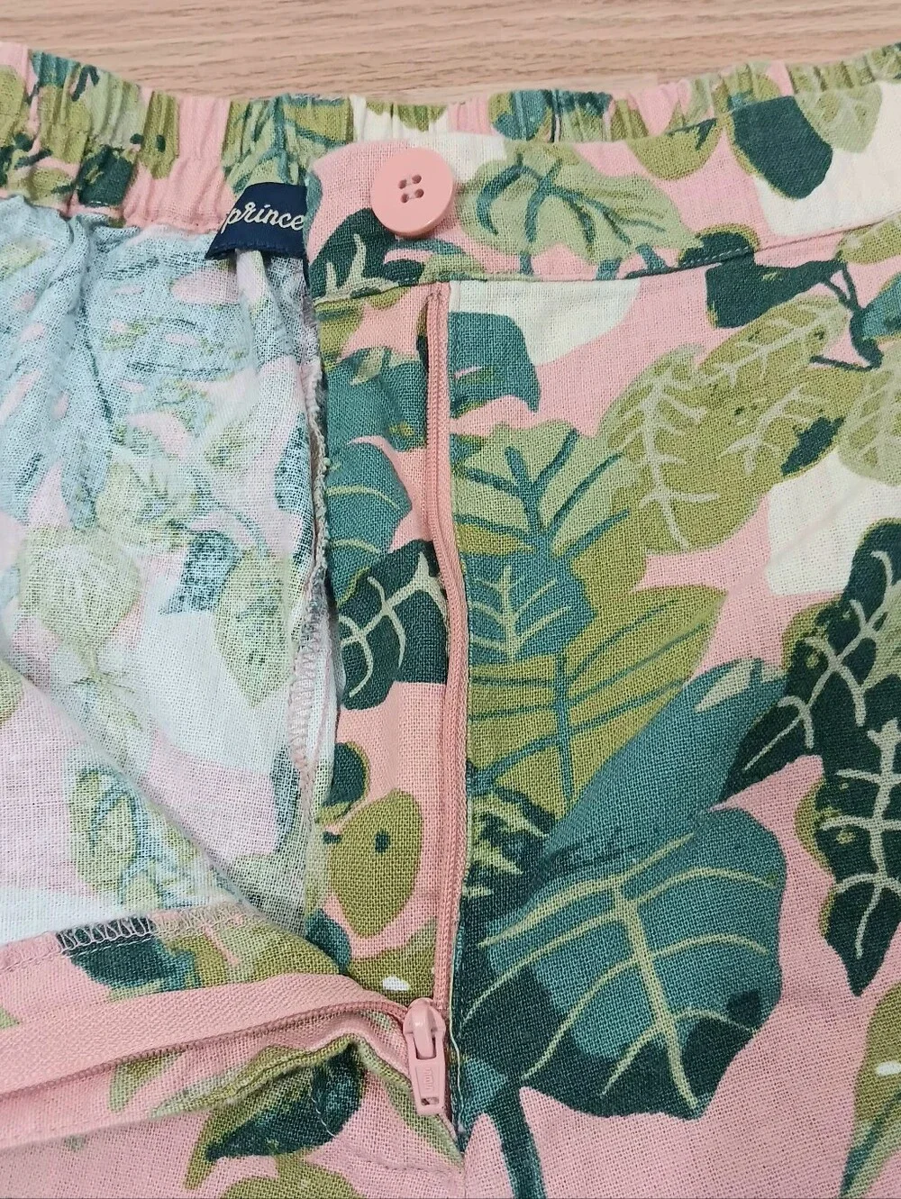 Princess Highway Monstera Linen Blend Wide Leg Pants Pink Green Tropical Sz 18 - Picture 4 of 10